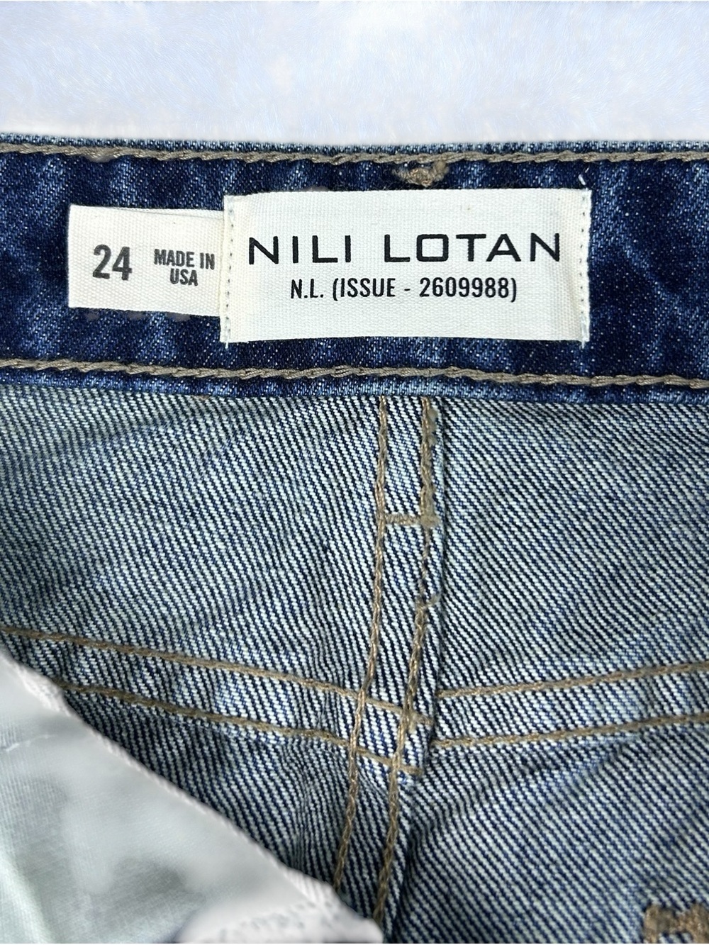 Nili Lotan Otis Barrel Leg Jeans Size 24 High Rise Simon Wash Denim Grunge NWT - Picture 12 of 16